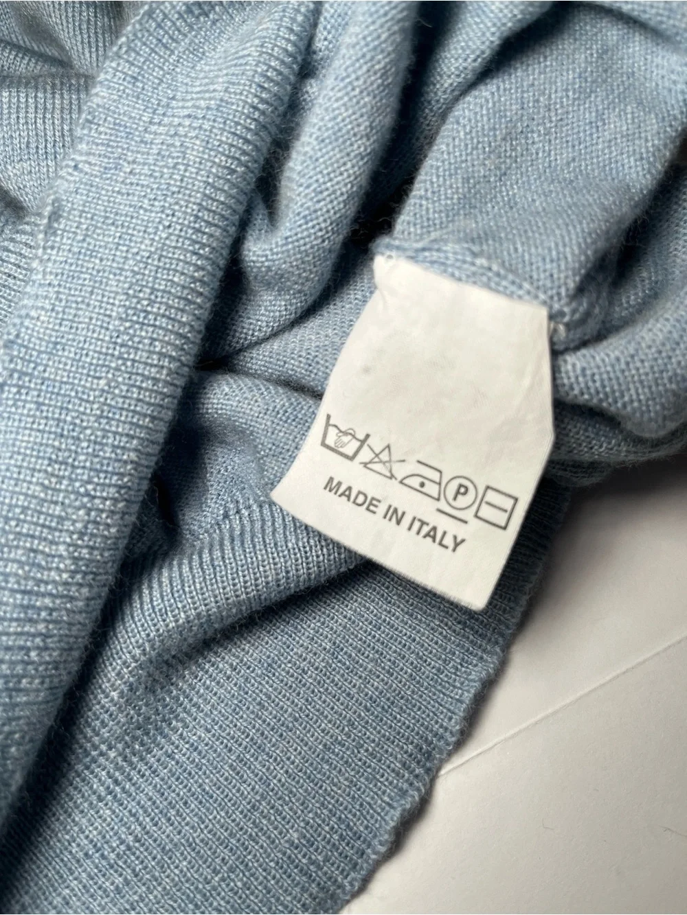 Bobby Jones Blue Merino Wool V-Neck Sweater Size Large Made in Italy